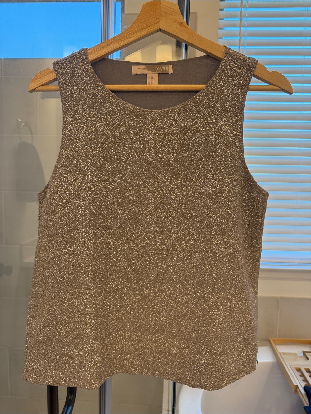 Forever21 Silver Sparkle Tank Top